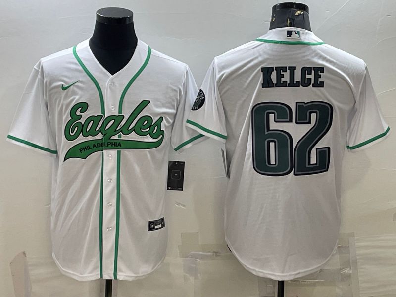 Men Philadelphia Eagles #62 Kelce White 2022 Nike Co branded NFL Jerseys->philadelphia eagles->NFL Jersey